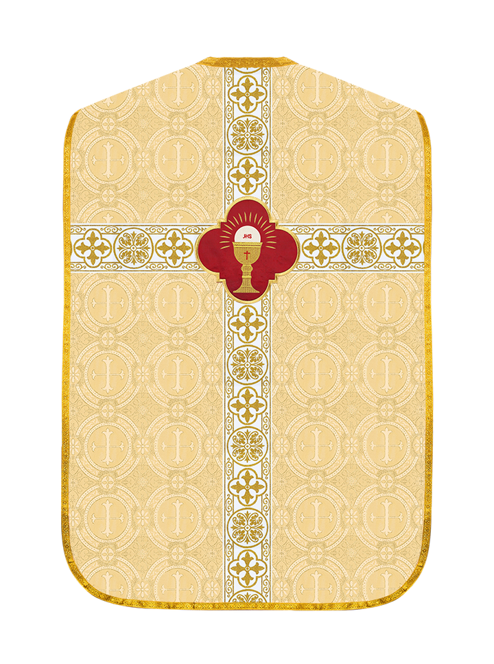 Fiddleback Vestments with Motif and Cross Orphrey