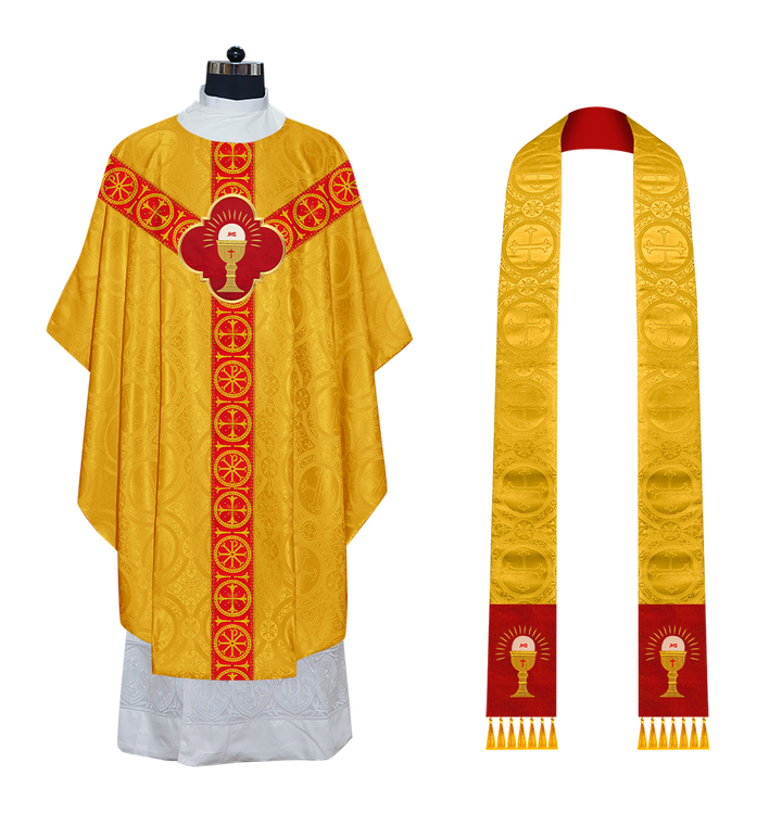 Gothic Chasuble Vestment with Y type braided orphrey