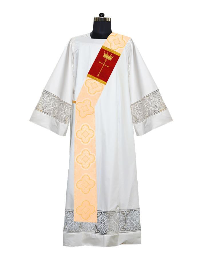 Deacon Stole Decorated with Crown and Cross