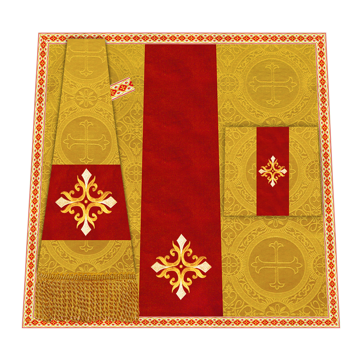 Liturgical Cross Embroidered Mass Set and braided trims