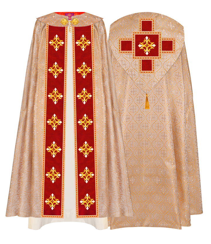 Enhanced Gothic Cope Vestments With Liturgical cross