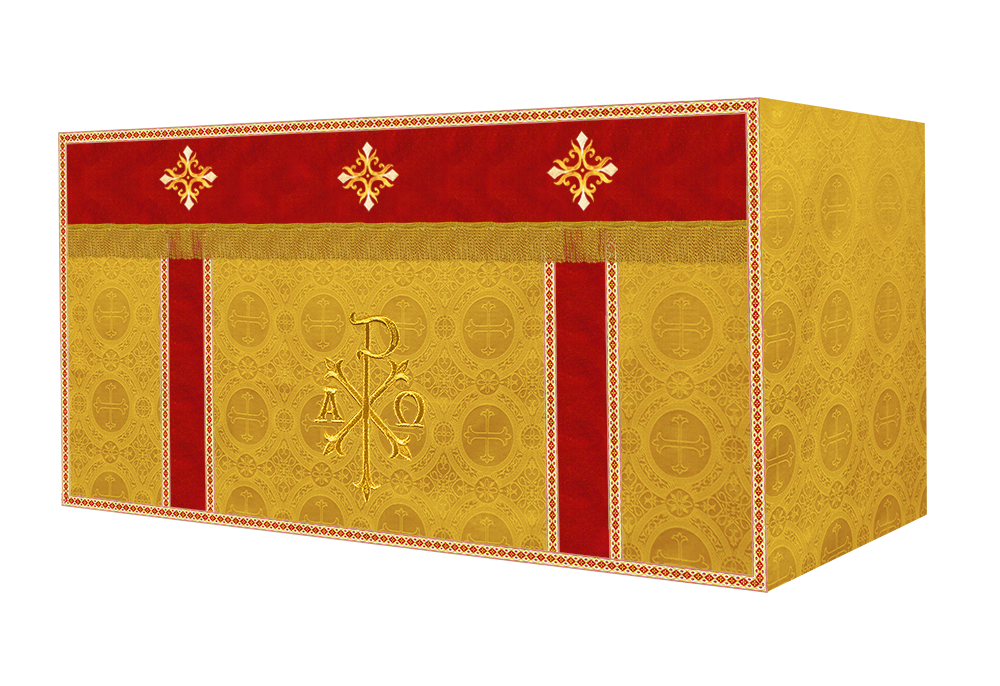 Altar Cloth with Spiritual Cross with Trims