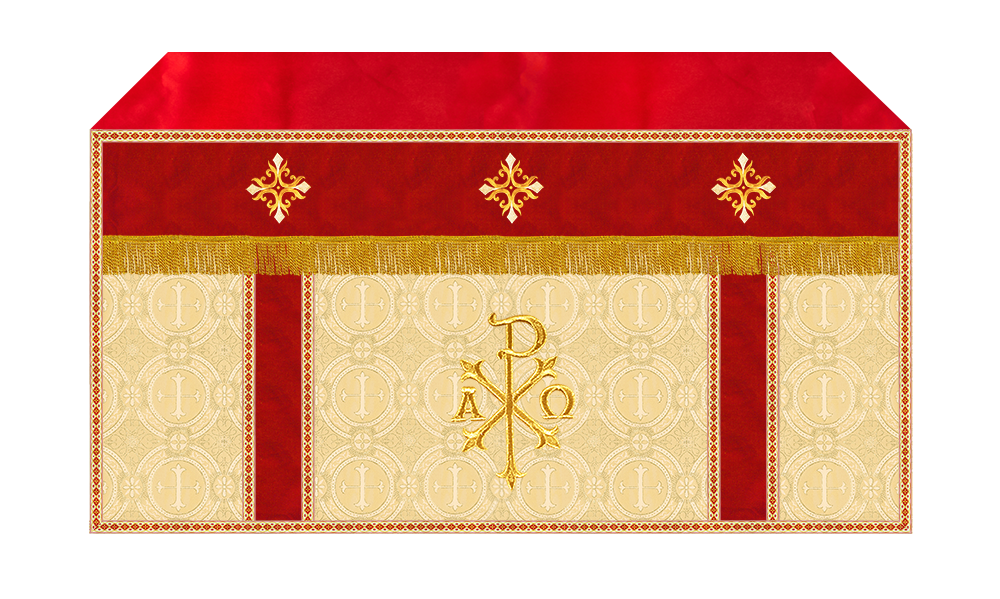 Altar Cloth with Spiritual Cross with Trims