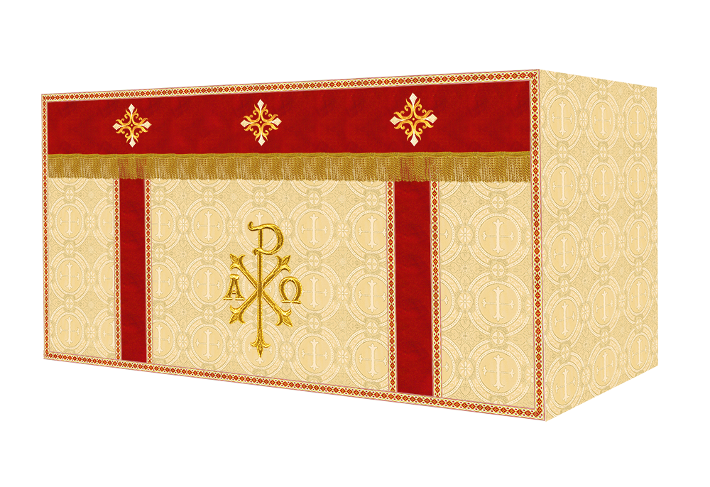 Altar Cloth with Spiritual Cross with Trims