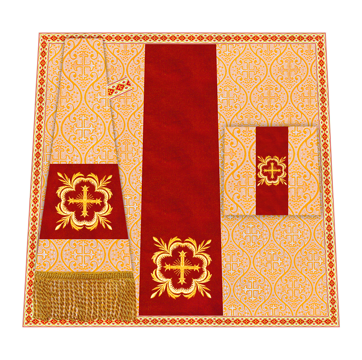 Liturgical Cross Embroidered Mass Set and braided trims