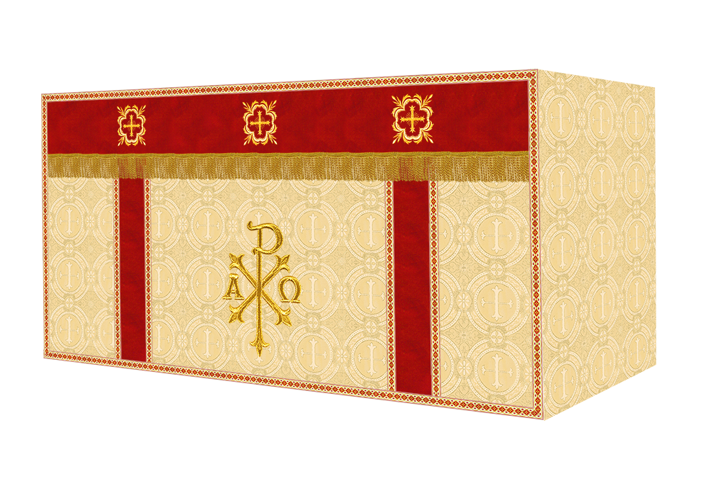 Altar Cloth with Spiritual Cross with Trims