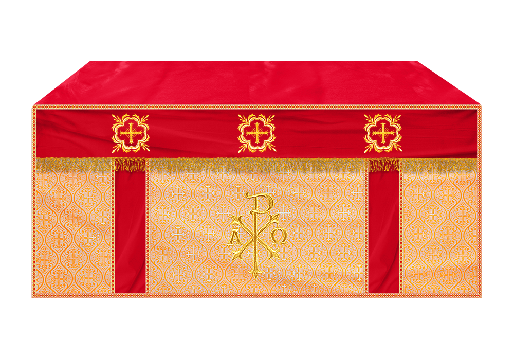 Altar Cloth with Spiritual Cross with Trims