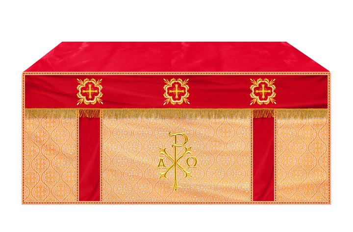 Altar Cloth with Spiritual Cross with Trims