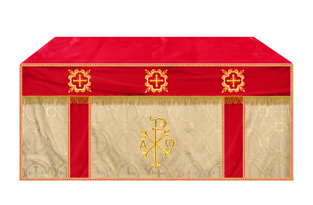 Altar Cloth with Spiritual Cross with Trims