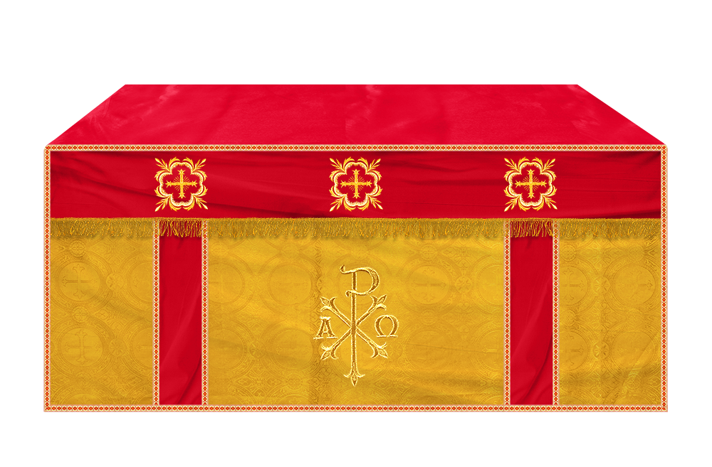 Altar Cloth with Spiritual Cross with Trims