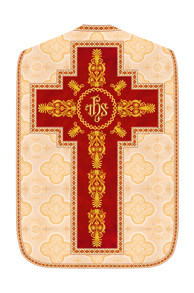 Roman Chasuble Vestments Adorned With Trims