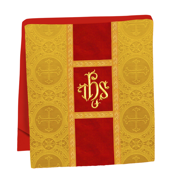 Fiddleback Vestment with Motif and woven Braided Trims