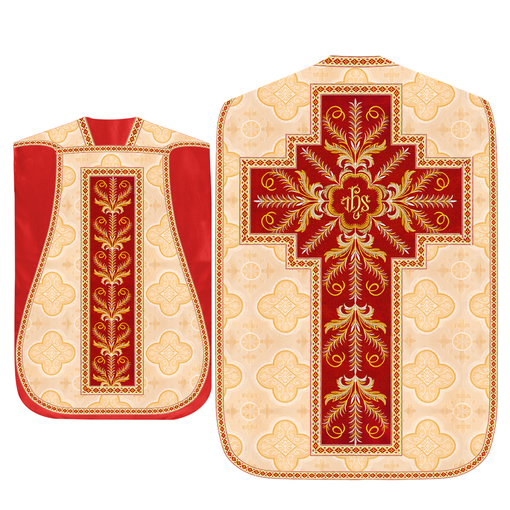 Roman Chasuble Vestment With Detailed Orphrey