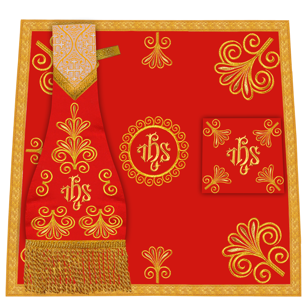 Altar mass set with ornate embroidery