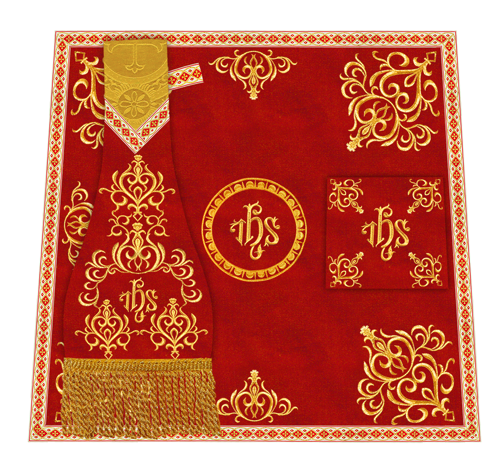 Traditional Fiddleback Vestment With Motifs and Trims