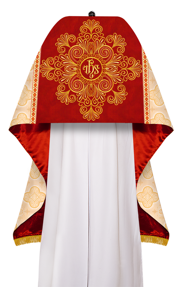 Humeral Veil Vestment with Braided Embroidery and Trims