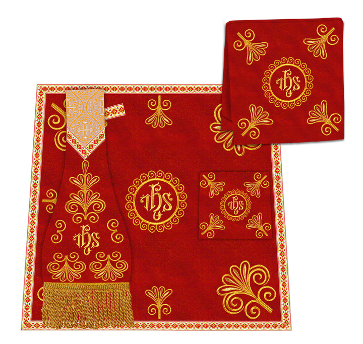 Roman Chasuble Vestment enriched With Coloured Braids and Trims