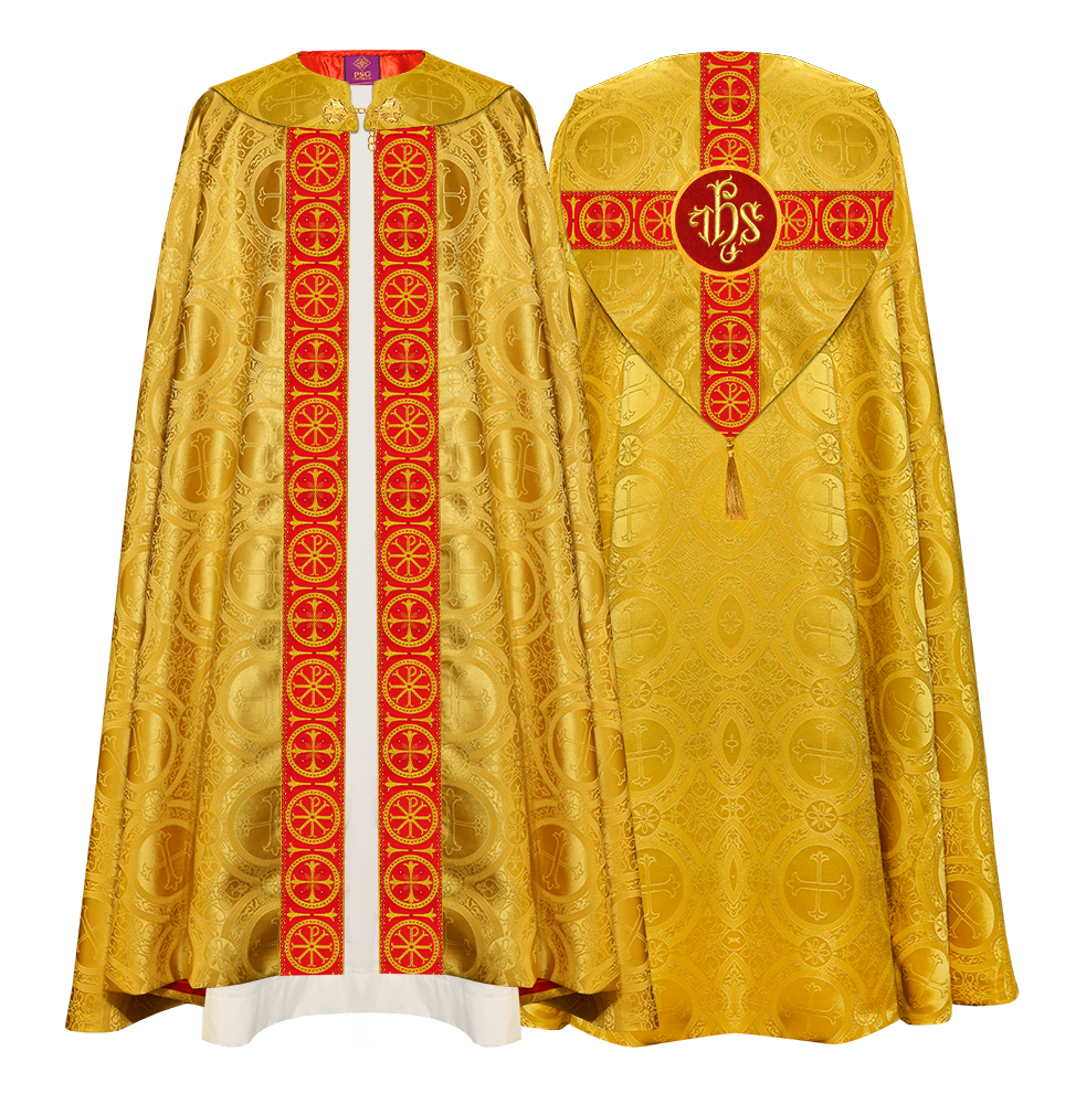 Gothic Cope Vestment with Cross Type Braided Motif