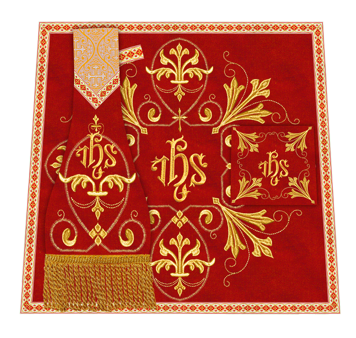 Set of Four Catholic Roman Chasuble with Spiritual Motif