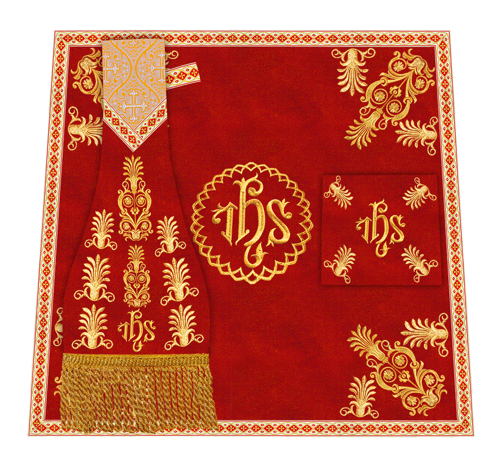 Roman Chasuble Vestments Adorned With Trims