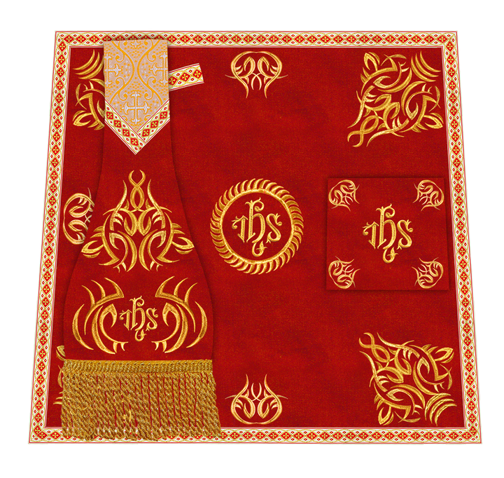 Borromean Chasuble Vestment With Braided Orphrey and Trims