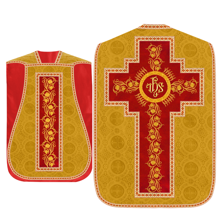 Roman Chasuble Vestment With Grapes Embroidery and Trims