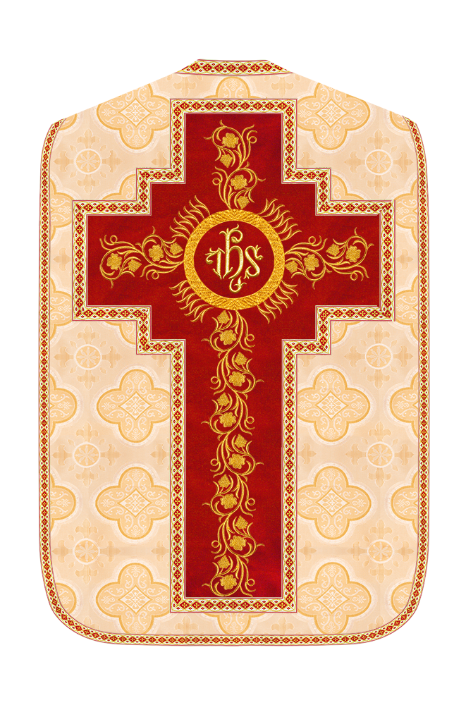 Roman Chasuble Vestment With Grapes Embroidery and Trims