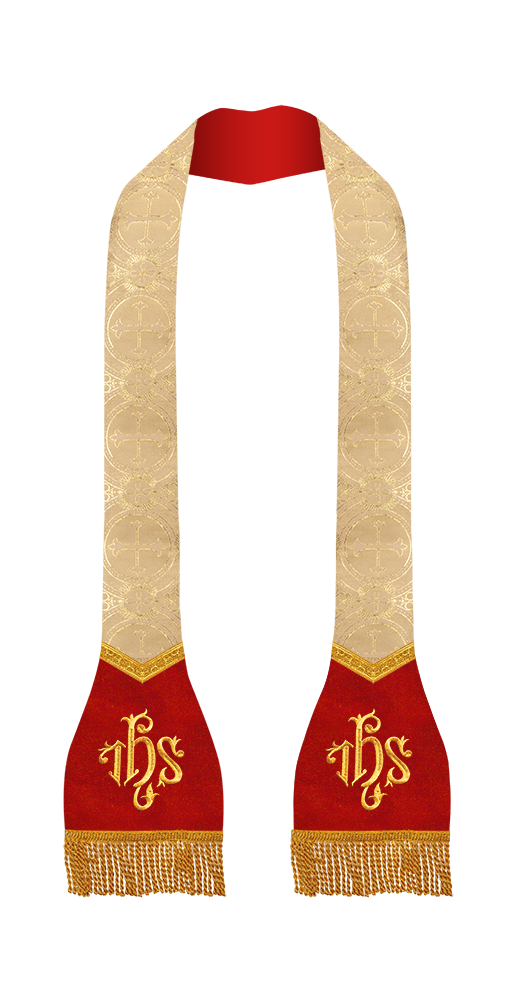 Spiritual Roman Stole with Embroidered Motif