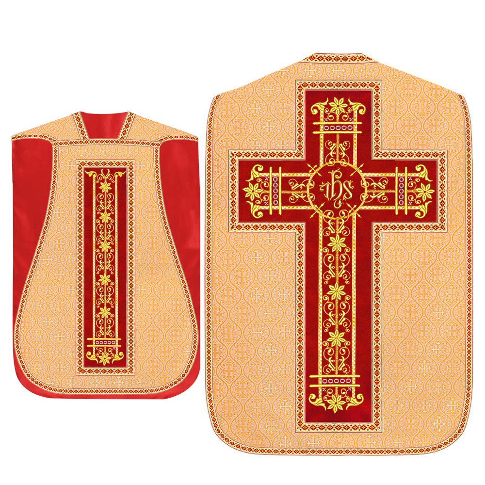 Set of Four Catholic Roman Chasuble with Spiritual Motif