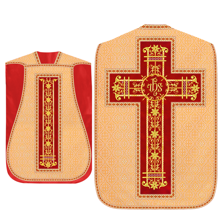 Set of Four Catholic Roman Chasuble with Spiritual Motif