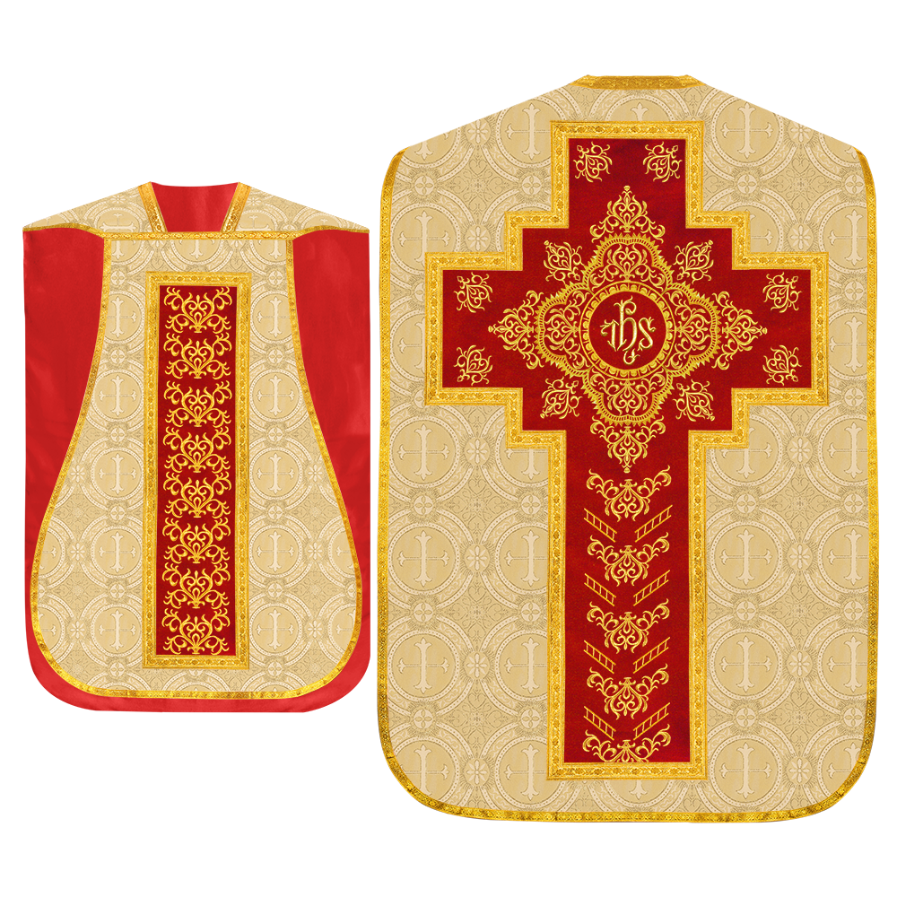 Set of four Roman Chasuble with stole