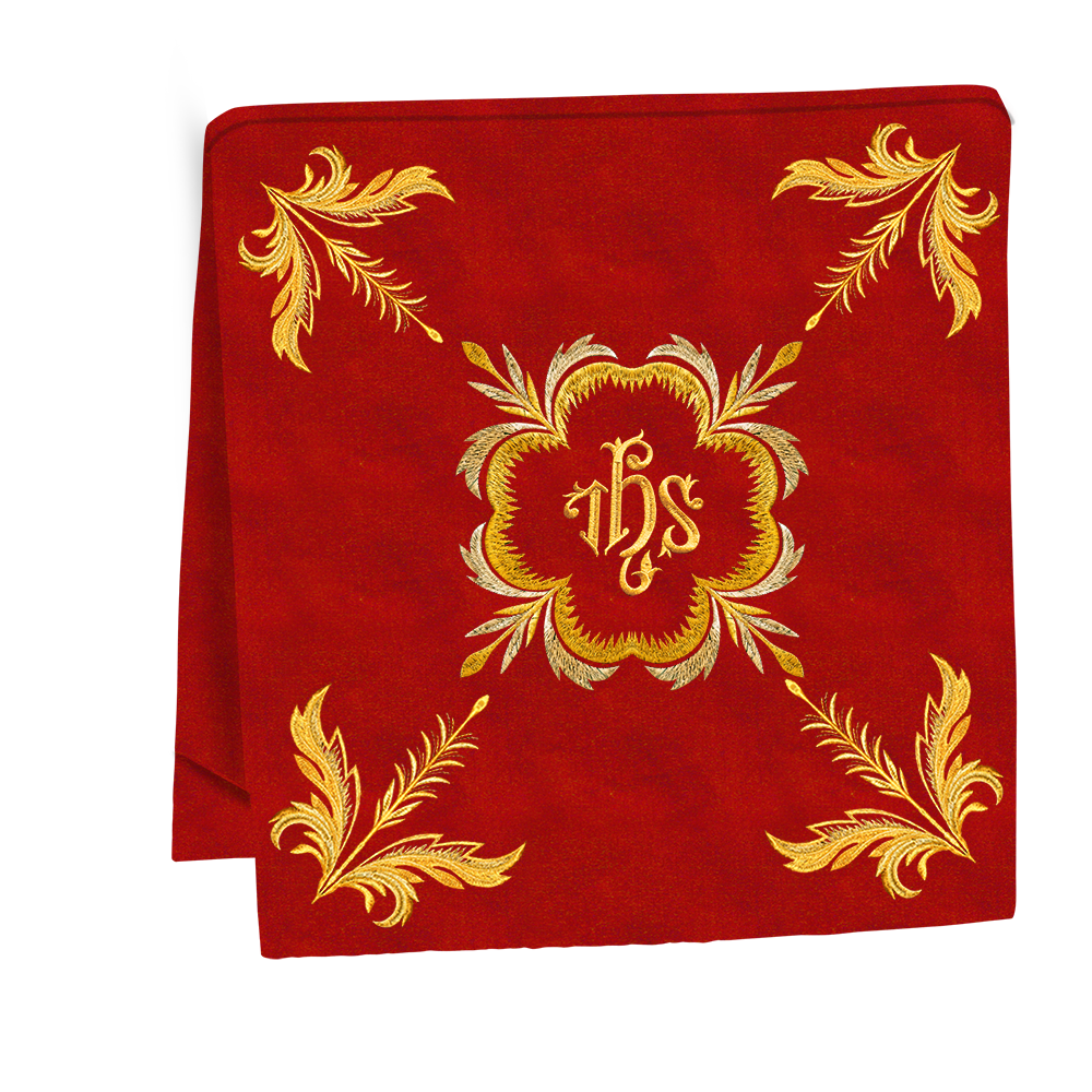 Altar Table Cloth with Fine Embroidered Trims & Spiritual Motifs