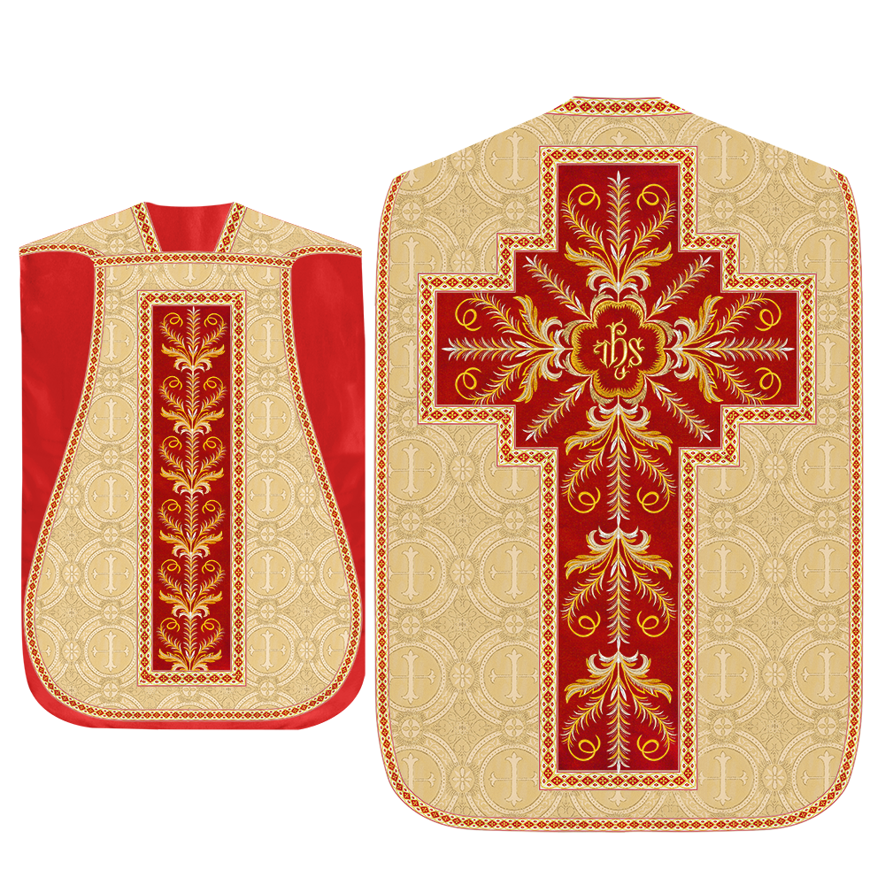 Roman Chasuble Vestment With Detailed Orphrey