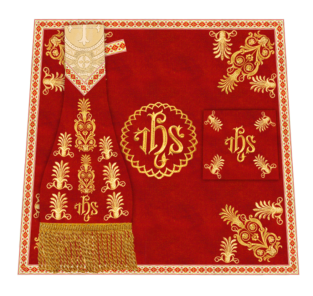 Roman Chasuble Vestments Adorned With Trims