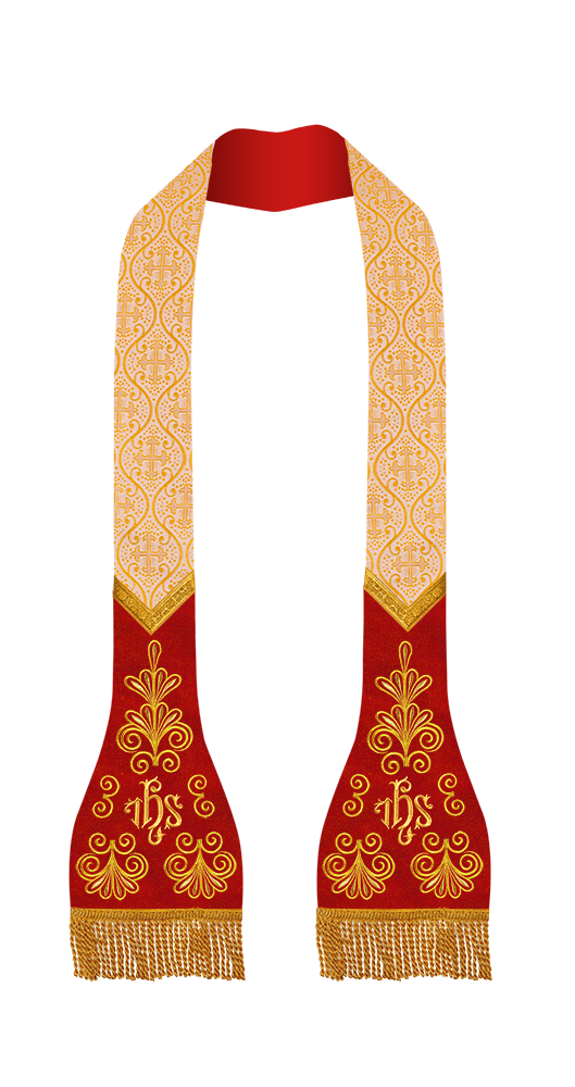 SET OF 4 ROMAN STOLE WITH LITURGICAL MOTIF