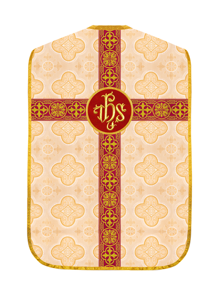 Fiddleback Vestment with Motif and woven Braided Trims