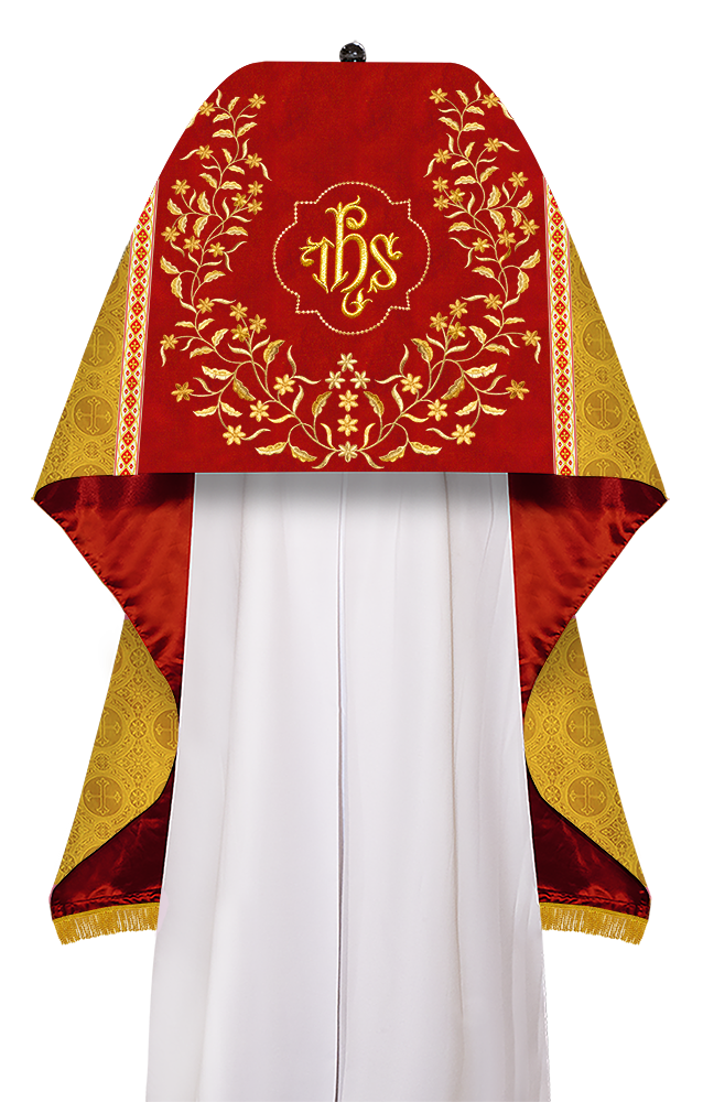 Humeral Veil Vestment with Floral Embroidered Trims