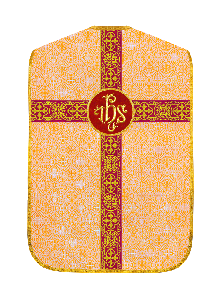 Fiddleback Vestment with Motif and woven Braided Trims