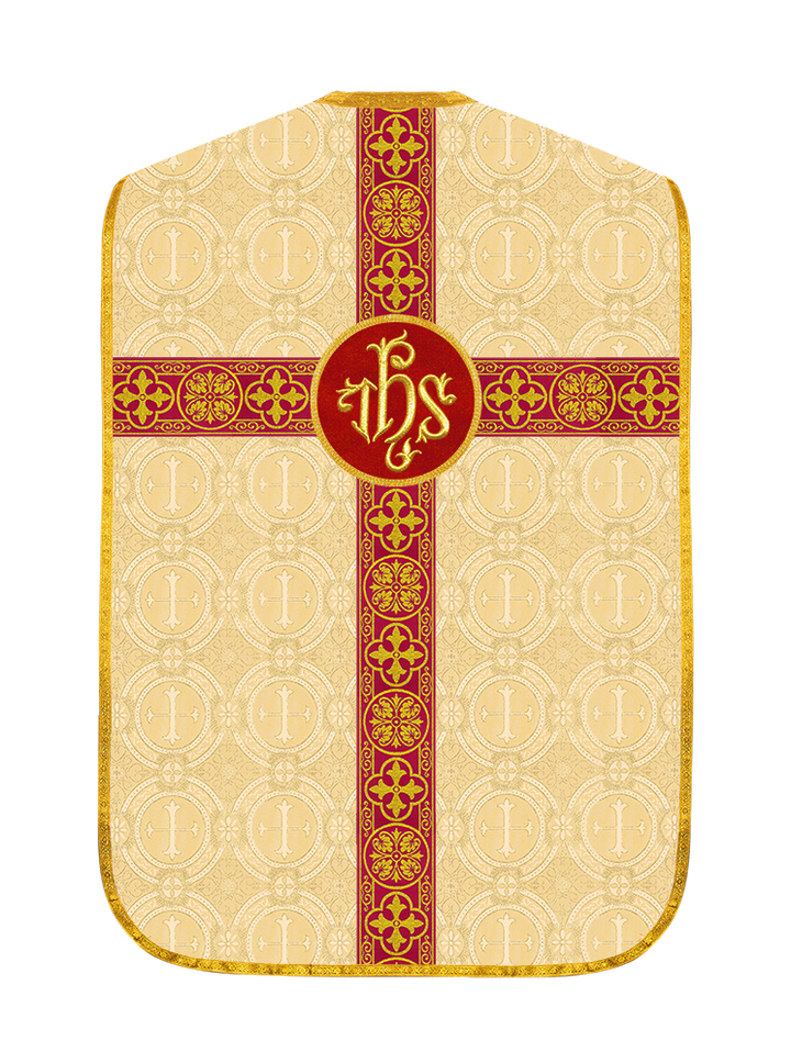 Fiddleback Vestment with Motif and woven Braided Trims