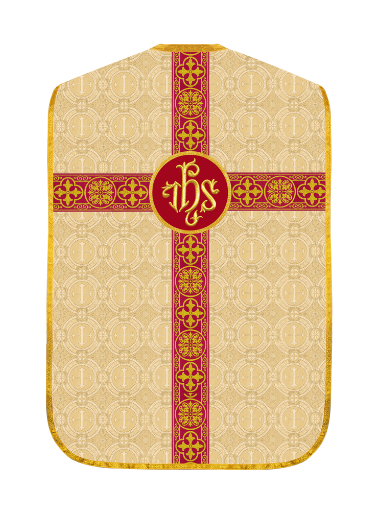 Fiddleback Vestment with Motif and woven Braided Trims