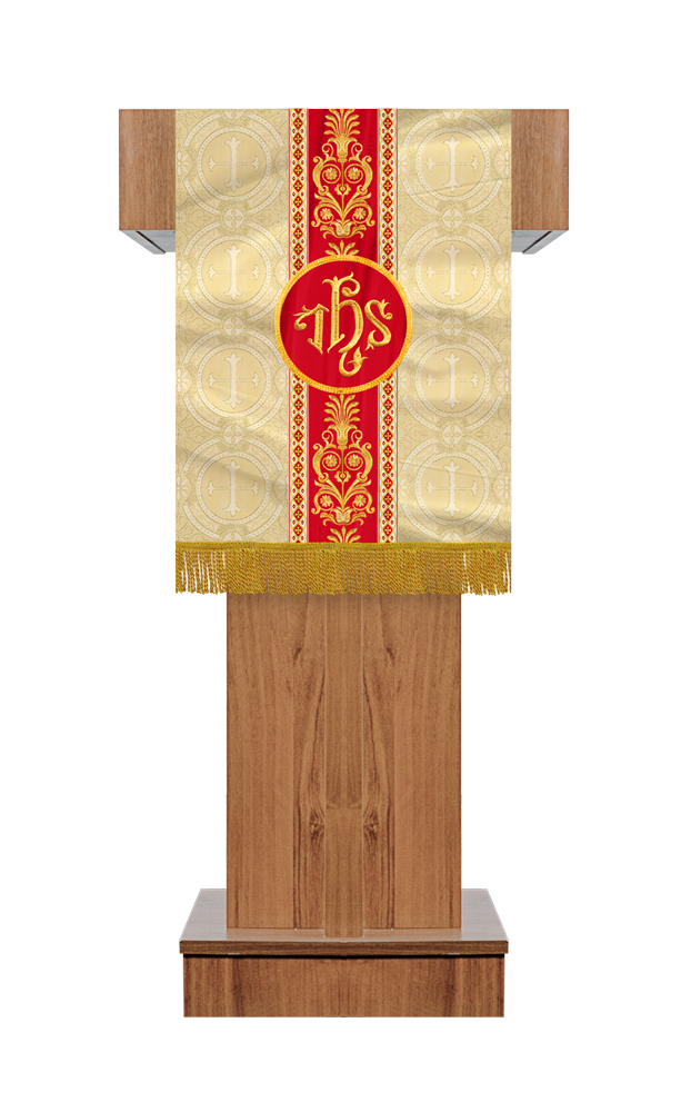 Altar Cloth with Embroidered Motif and Trims