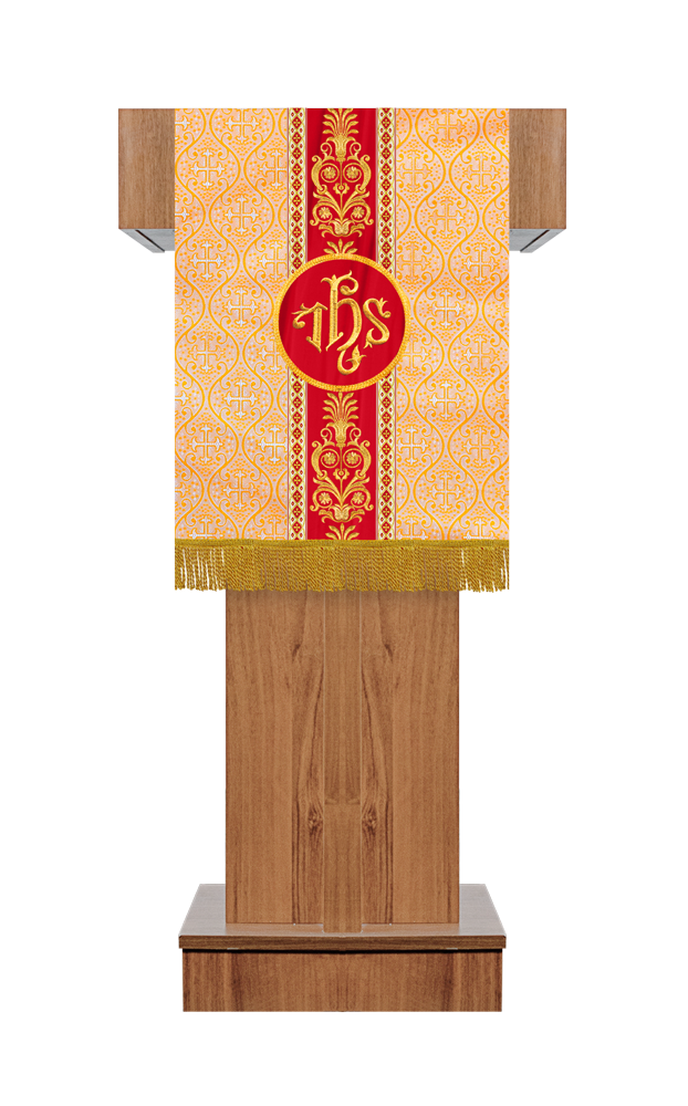 Pulpit/Lectern with Litugical Motif and Embroidery trims