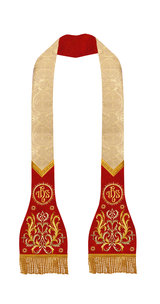 Catholic Stole with embroidery motif