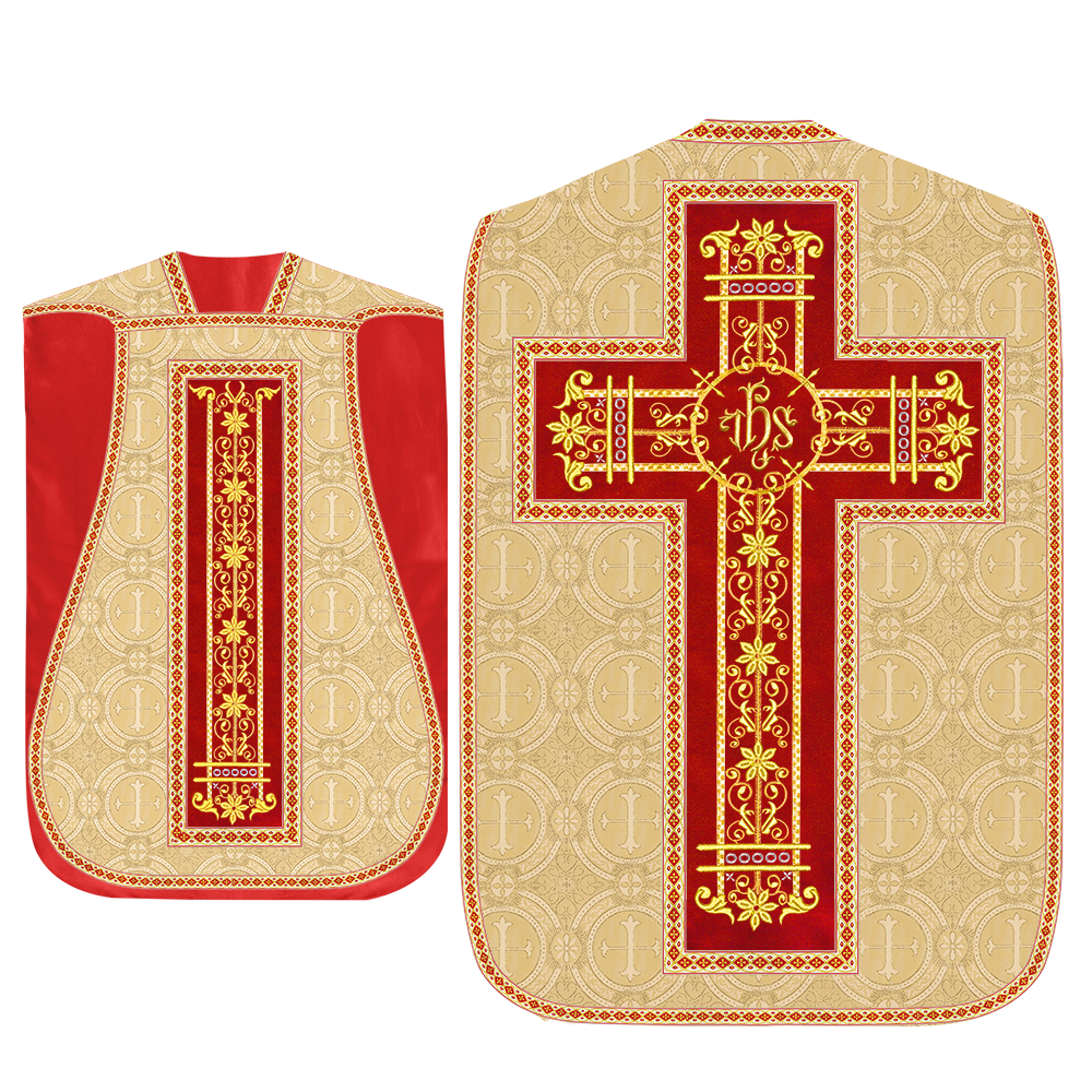 Set of Four Catholic Roman Chasuble with Spiritual Motif