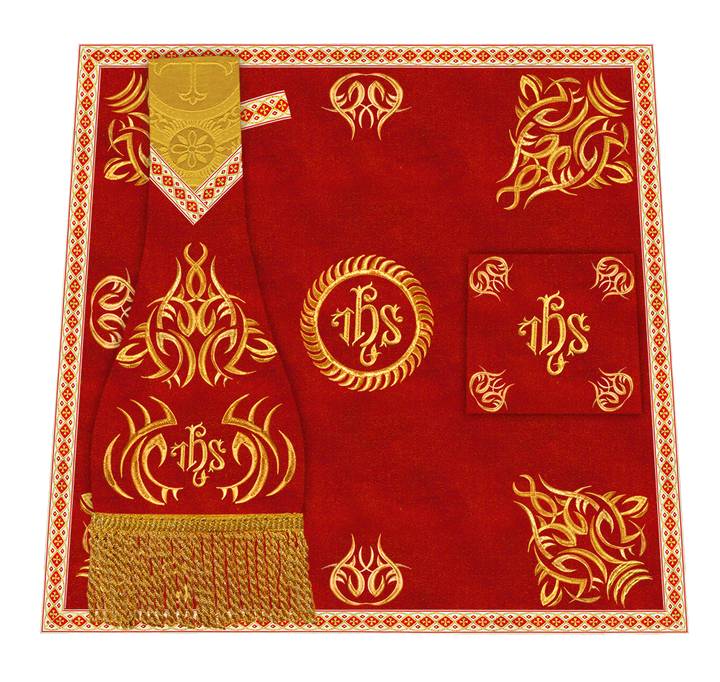 Borromean Chasuble Vestment With Braided Orphrey and Trims