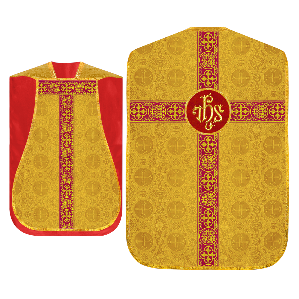 Fiddleback Vestment with Motif and woven Braided Trims