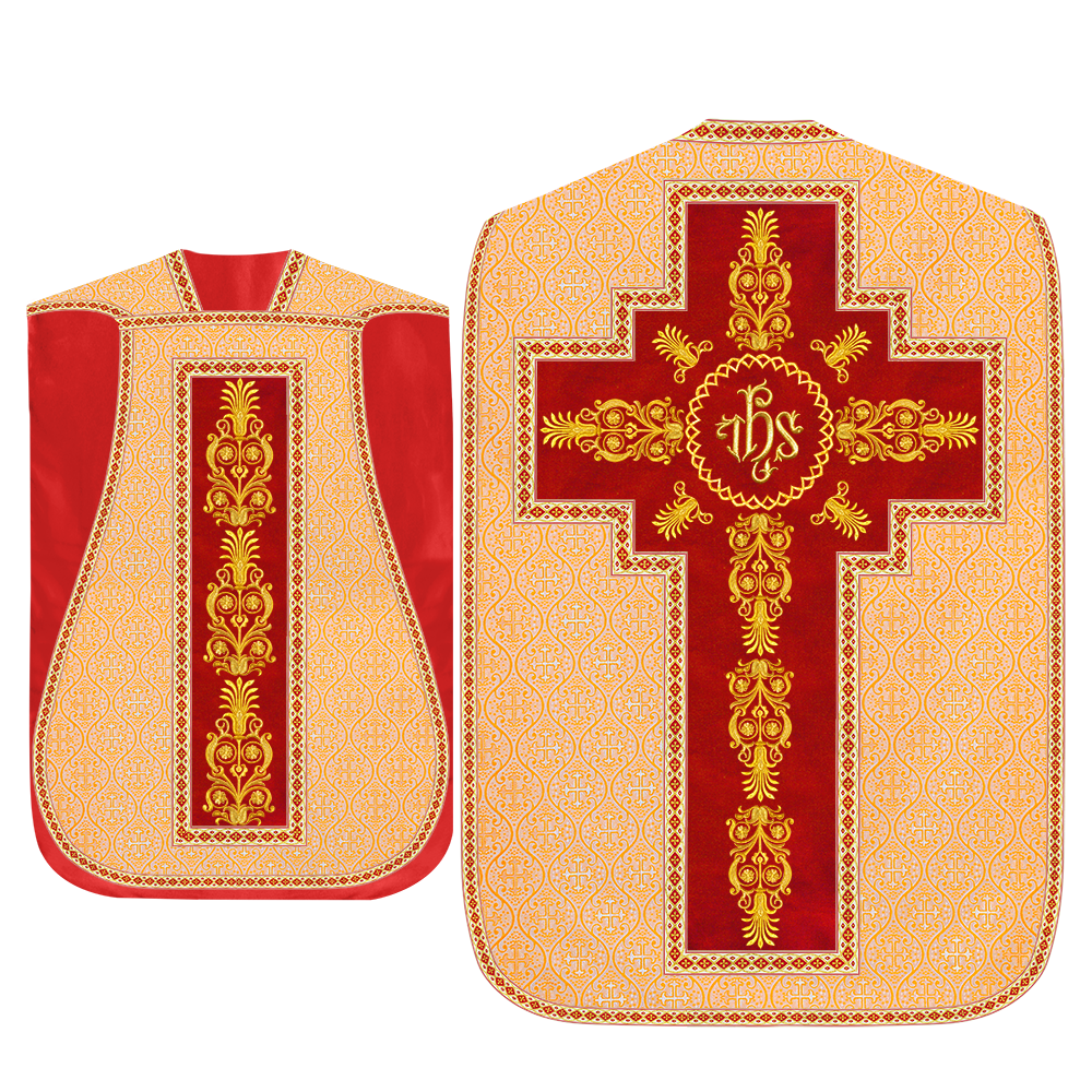 Roman Chasuble Vestments Adorned With Trims