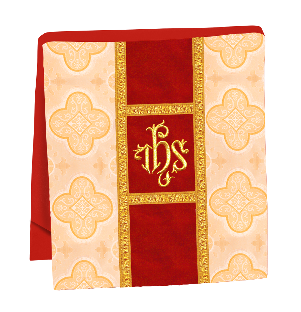 Fiddleback Vestment with Motif and woven Braided Trims