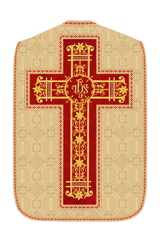 Roman Chasuble Vestment Enhanced With Orphrey and Trims