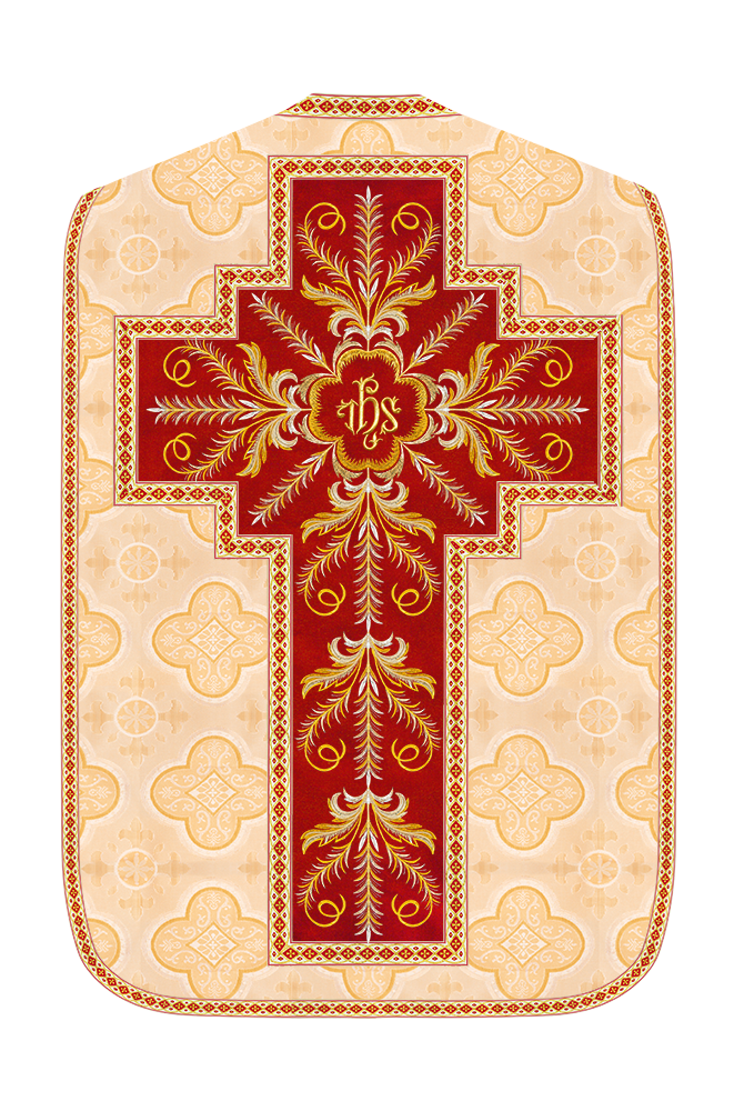 Roman Chasuble Vestment With Detailed Orphrey